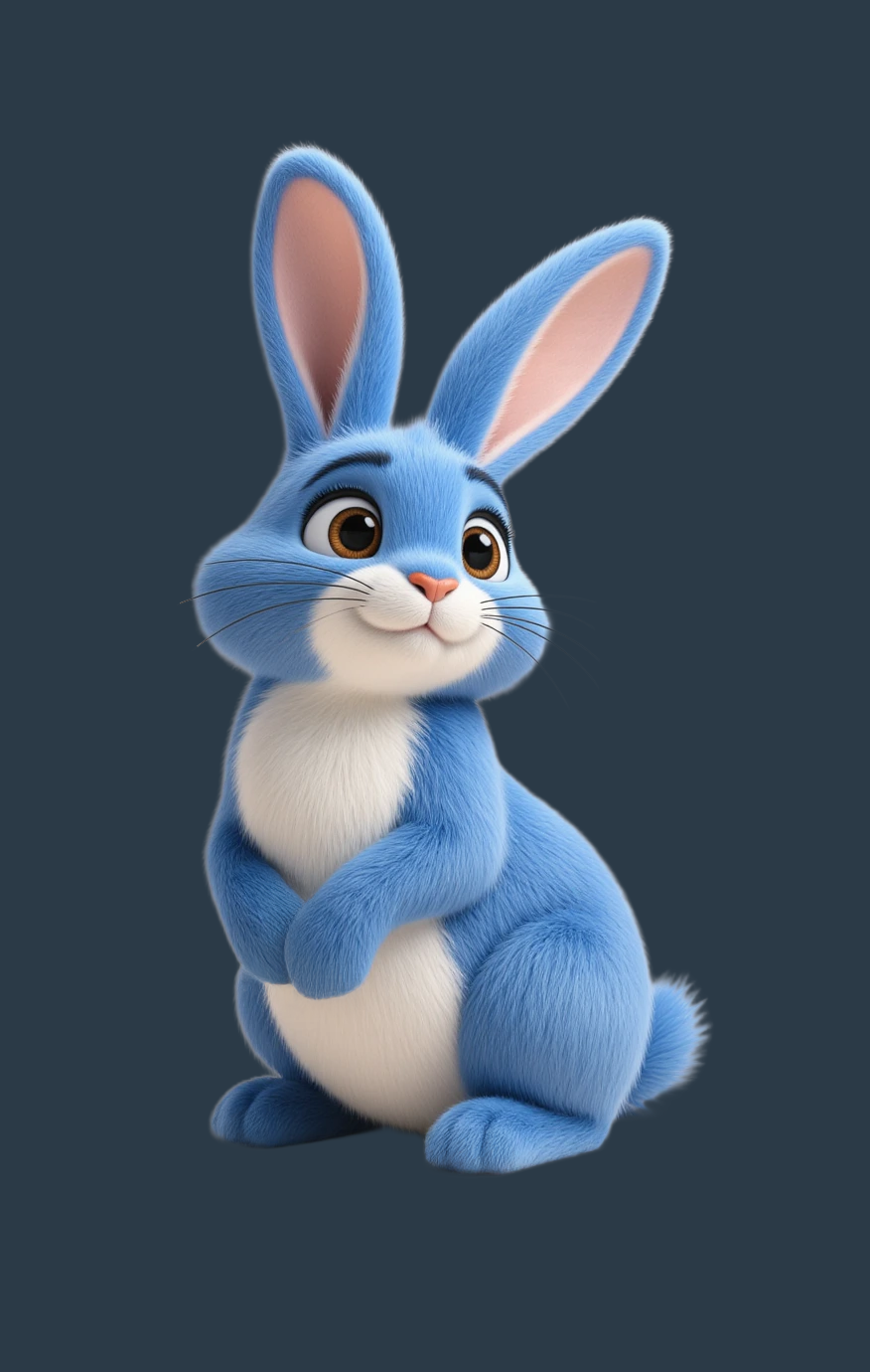 Gentle Blue Bunny mascot character concept