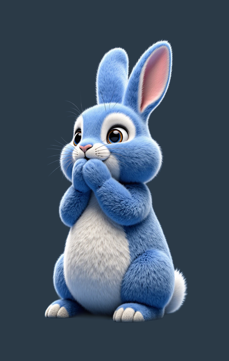 Blue Bunny mascot design route exploring a graphic character style