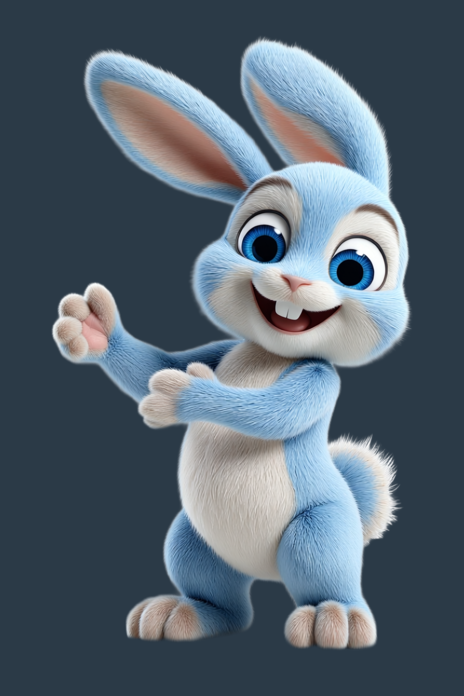 Blue Bunny mascot redesign character study