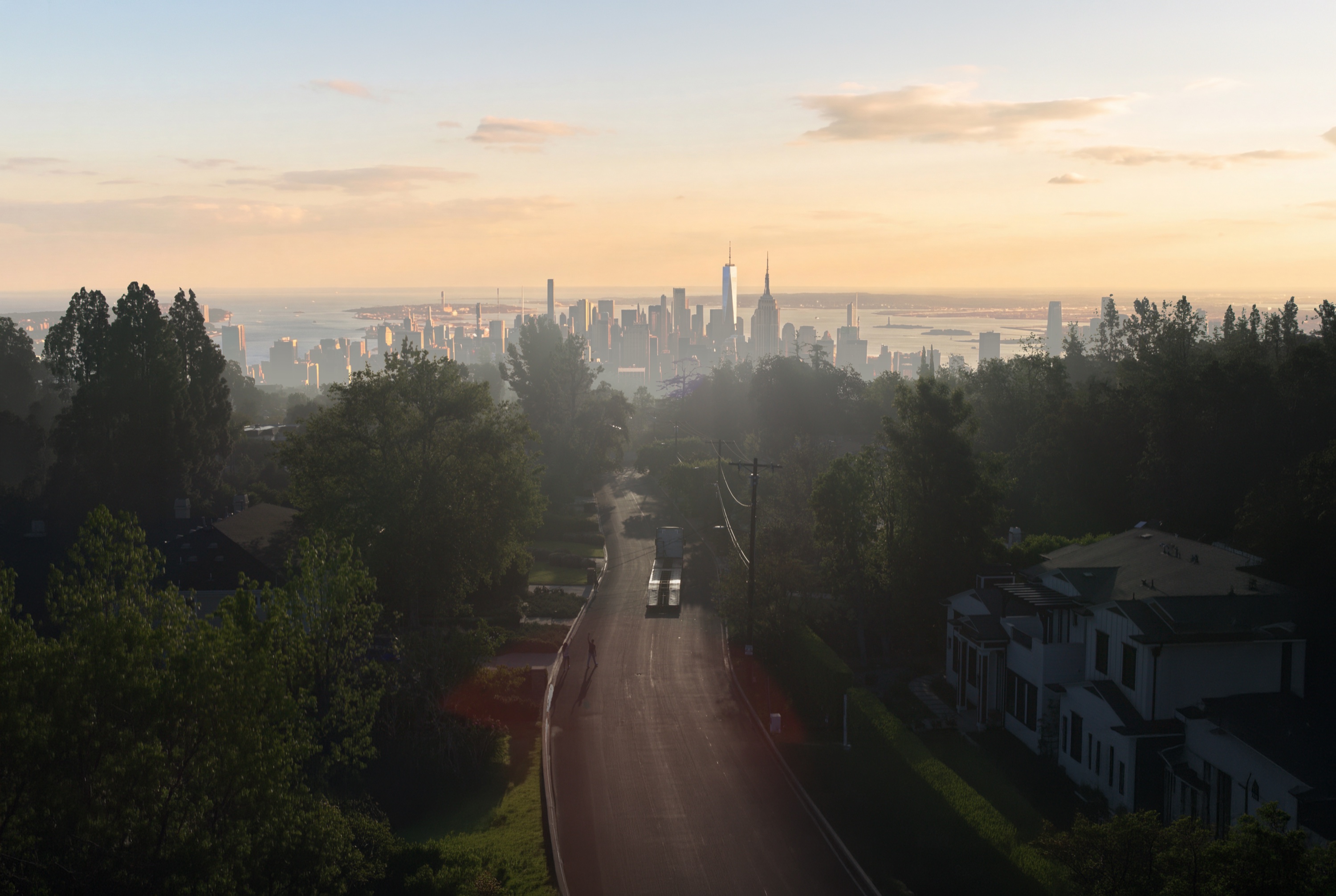 Early city skyline matte painting for Lay's Bandwagon