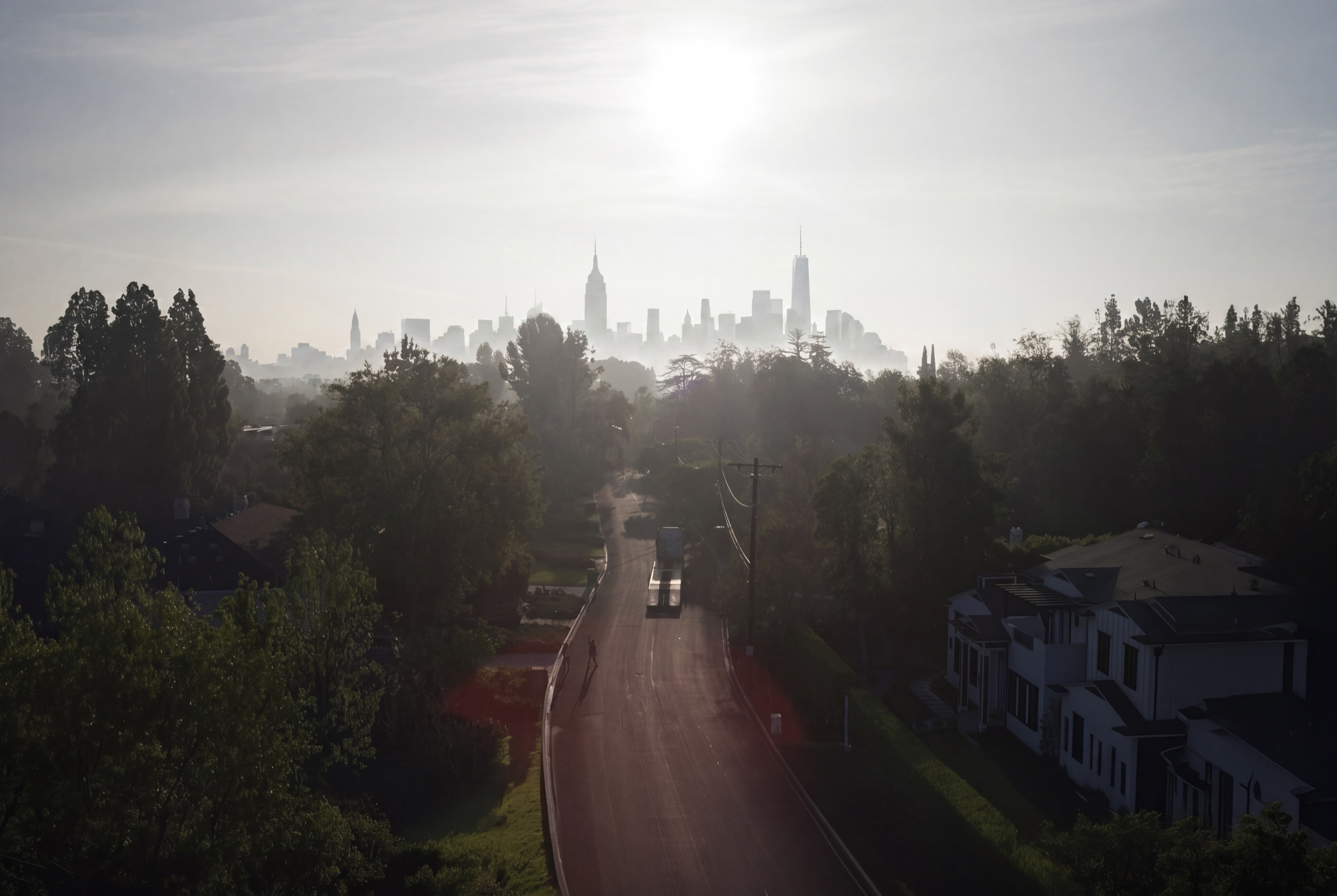 City skyline and road environment development