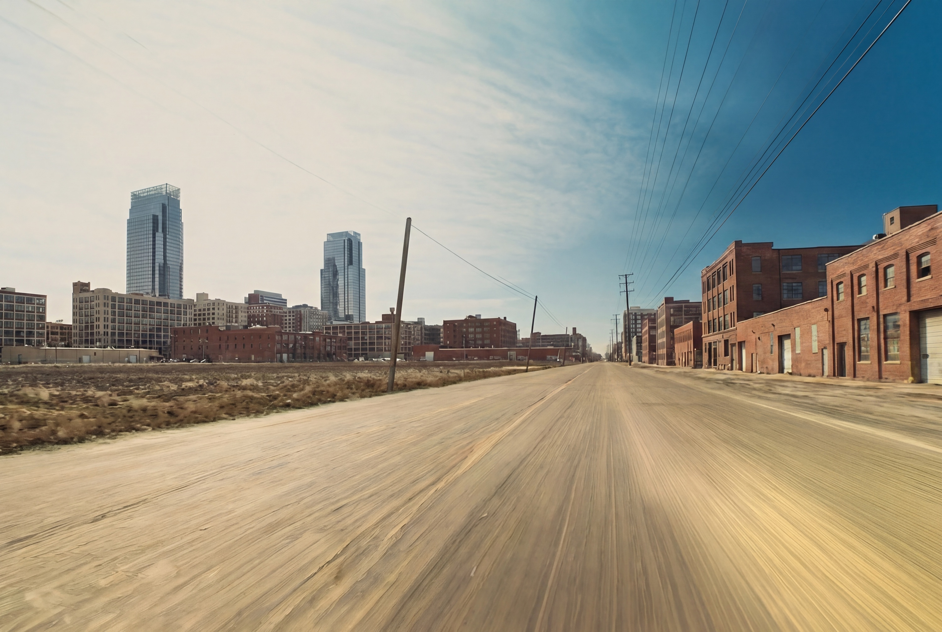 Refined mountain highway digital matte painting