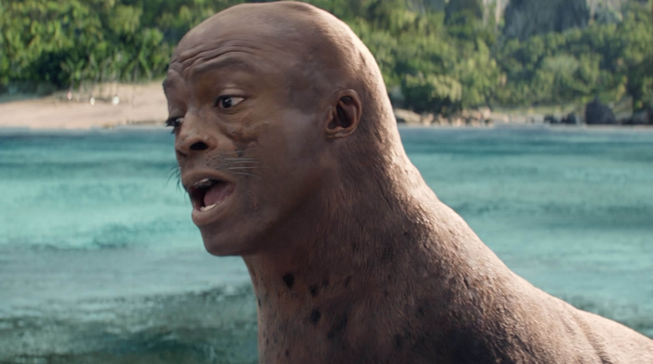 The singing SEAL character performing on Baja Beach