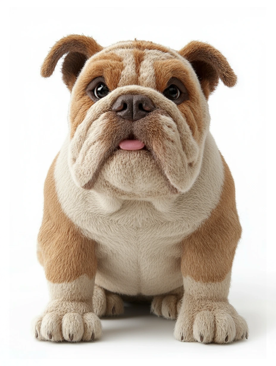 Expressive bulldog character concept