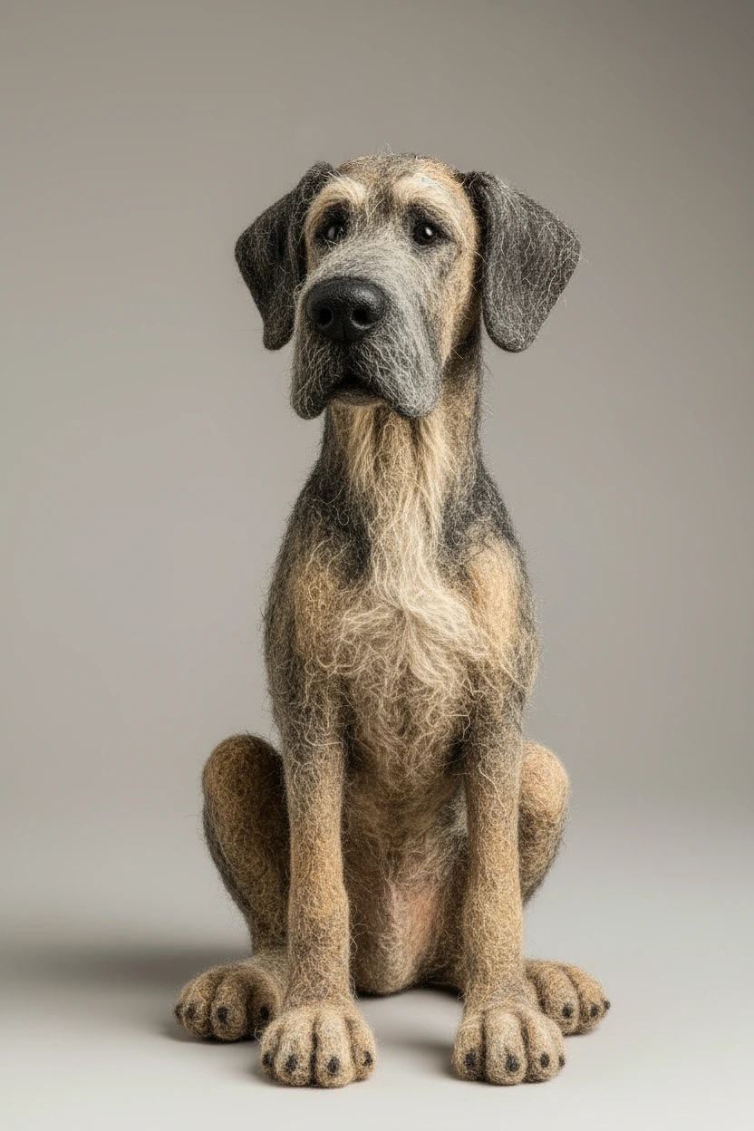 Handmade-style dog character design study